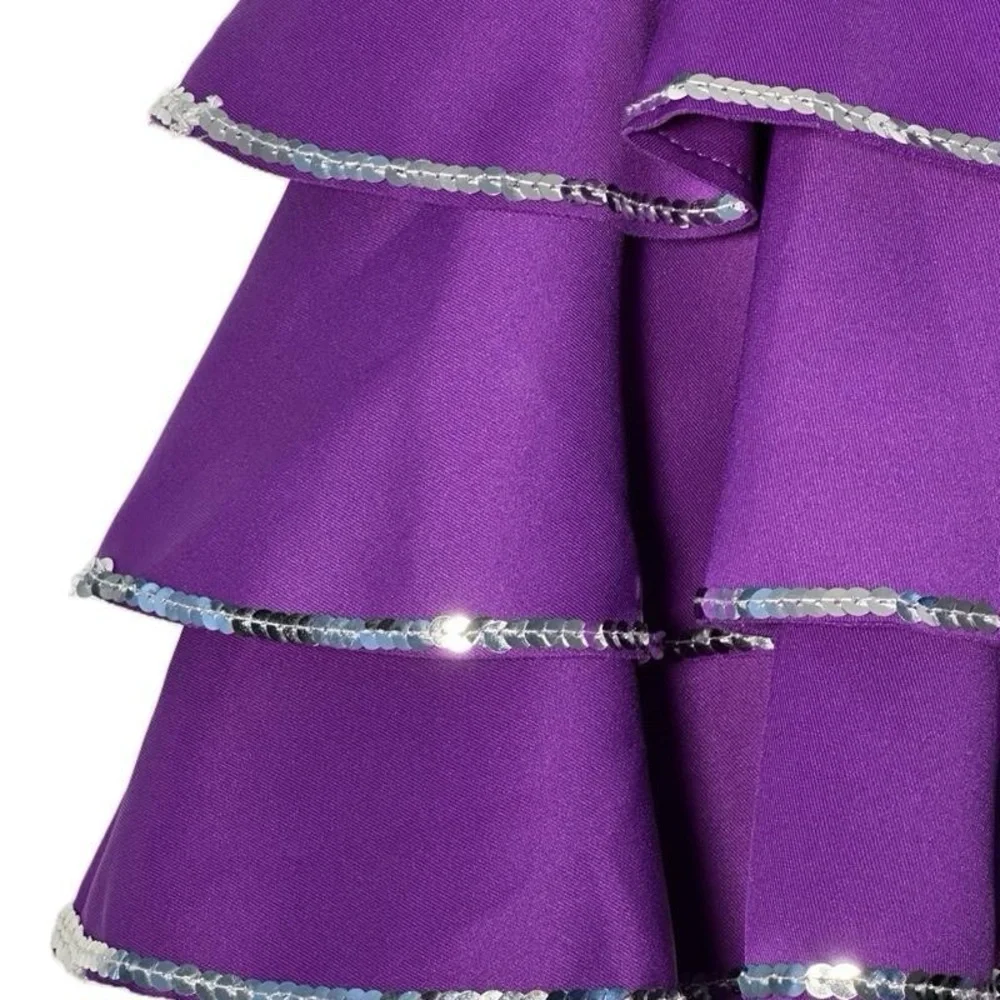 Weissman Purple Sequin Kids tiered dance dress Costume with small flaw‎ Size IC